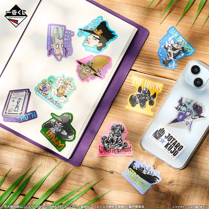 Ichiban Kuji Jojo's Bizarre Adventure Stardust Crusaders Stand Rush! - K Prize Sticker Collection Complete Set of 10 Types