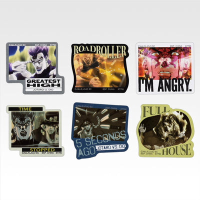 Ichiban Kuji Jojo's Bizarre Adventure Stardust Crusaders Stand Rush! - K Prize Sticker Collection Complete Set of 10 Types