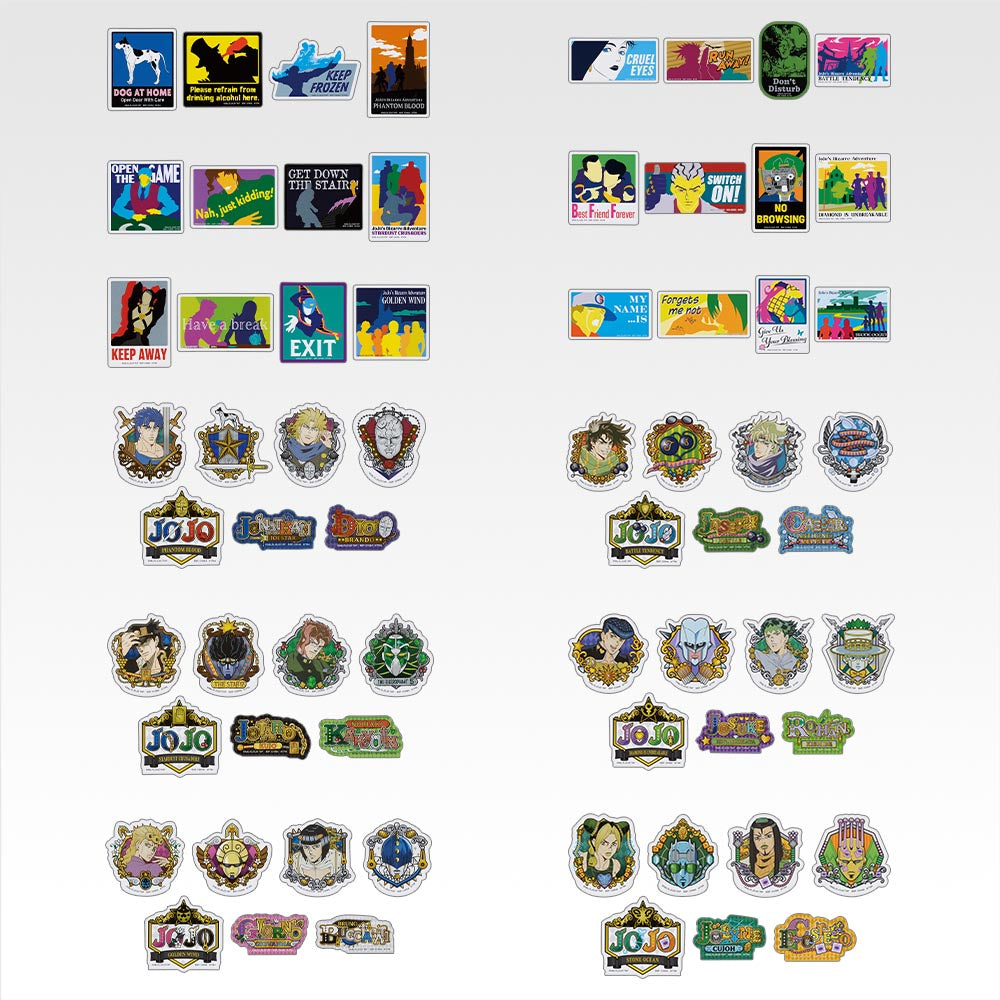 Ichiban Kuji Jojo's Bizarre Adventure The Jojo World - L Prize Sticker Assortement Complete Set of 66