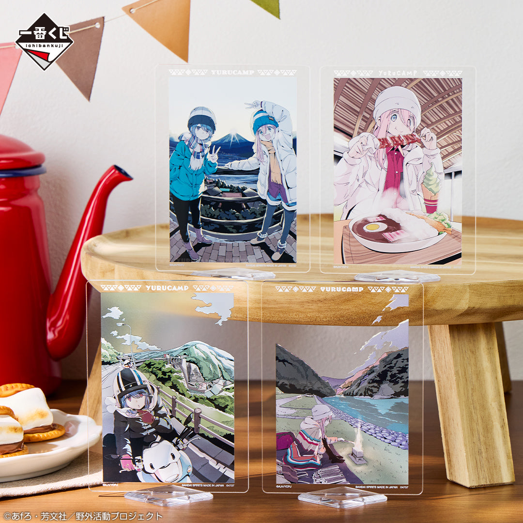 Ichiban Kuji Laid Back Camp Vol.2 - E Prize Acrylic Stand Complete Set of 4 Types