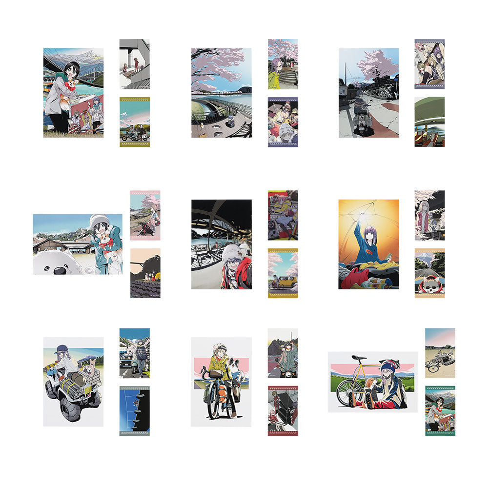 Ichiban Kuji Laid Back Camp Vol.2 - G Prize Postcard & Sticker Set Complete Set of 9 Types