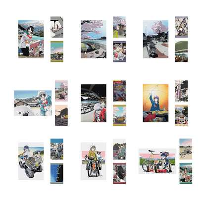 Ichiban Kuji Laid Back Camp Vol.2 - G Prize Postcard & Sticker Set Complete Set of 9 Types