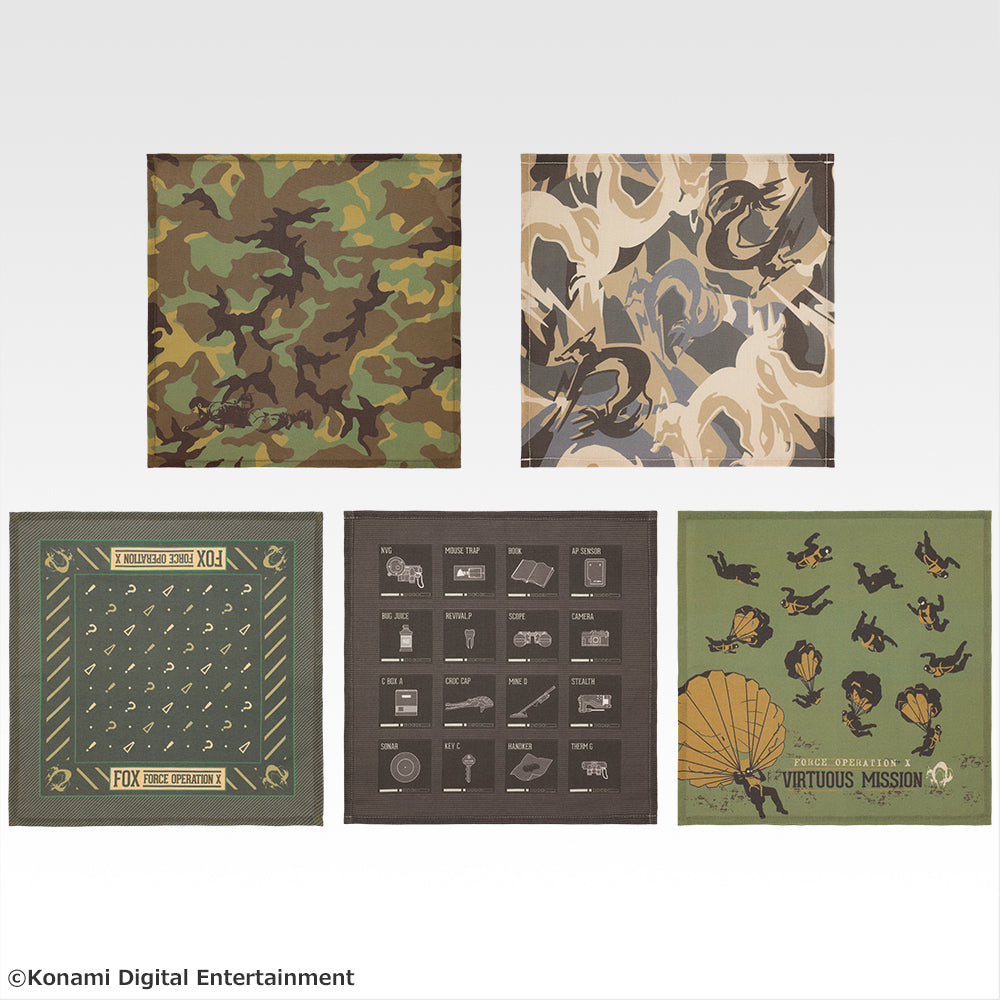 Ichiban Kuji Metal Gear Solid Snake Eater - E Prize Survival Handkerchief Complete Set of 5 Types