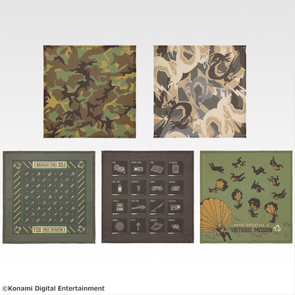 Ichiban Kuji Metal Gear Solid Snake Eater - E Prize Survival Handkerchief Complete Set of 5 Types