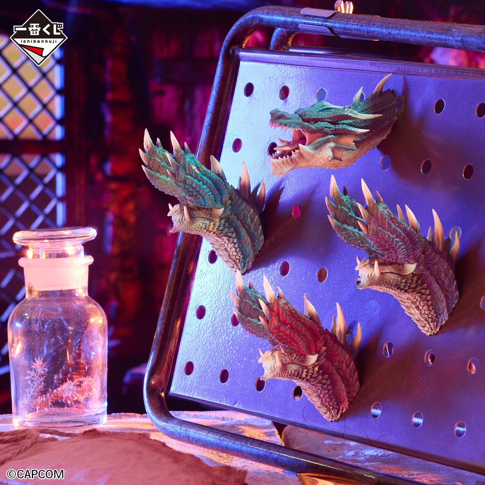 Ichiban Kuji Monster Hunter 20th Anniversary - D Prize 20th Anniversary Head Magnet Forbidden Monster Complete Set of 4 Types
