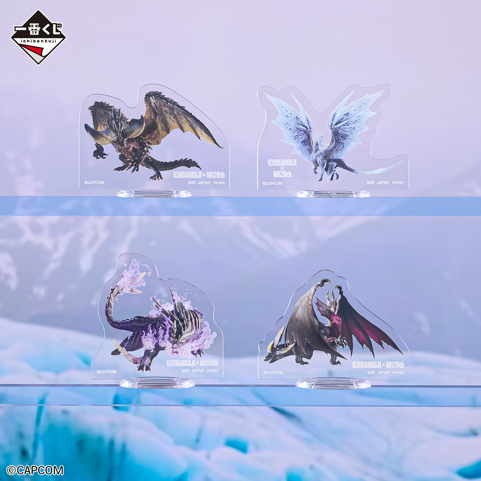 Ichiban Kuji Monster Hunter 20th Anniversary - G Prize Acrylic Stand Main Monsters of All Time Complete Set of 20 Types