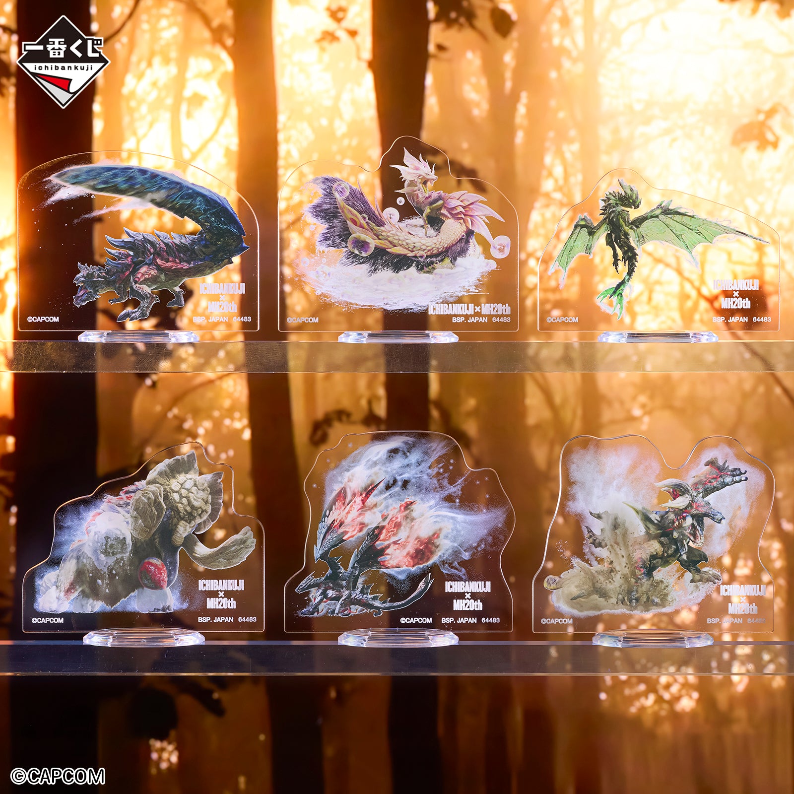 Ichiban Kuji Monster Hunter 20th Anniversary - G Prize Acrylic Stand Main Monsters of All Time Complete Set of 20 Types