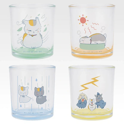 Ichiban Kuji Natsume's Book of Friends Rain or Shine - E Prize Glass Collection Complete Set of 4 Types