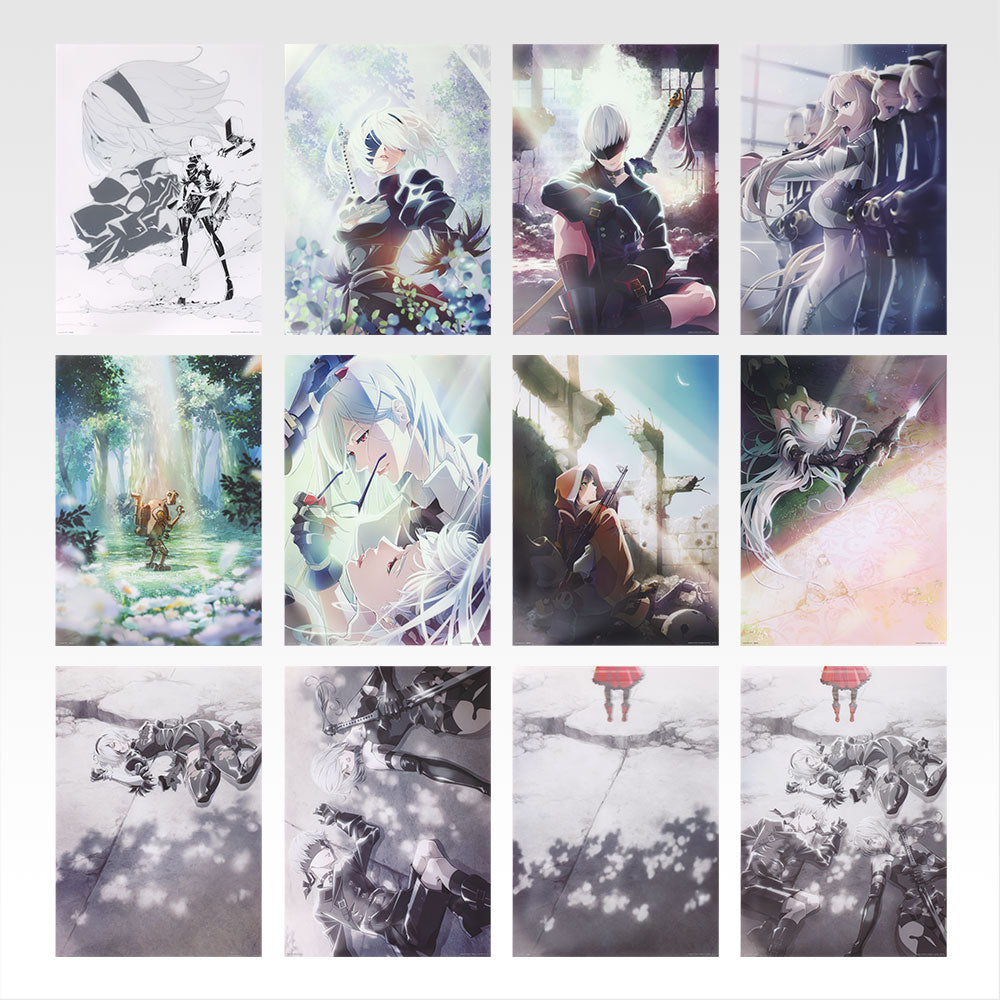 Ichiban Kuji Nier Automata Ver 1.1a Glory to Humanity - F Prize Clear Poster Complete Set of 12 Types