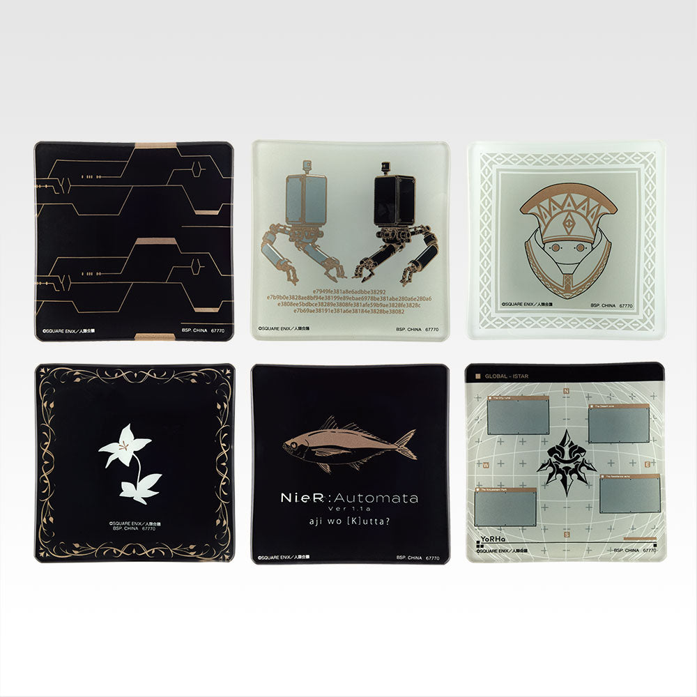 Ichiban Kuji Nier Automata Ver 1.1a Glory to Humanity - G Prize Glass Plate Complete Set of 6 Types