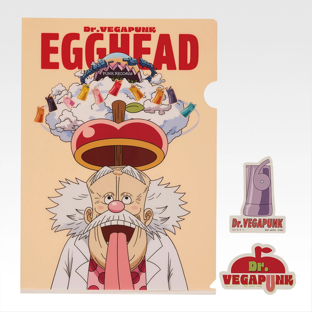 Ichiban Kuji One Piece Future Island Egghead Burst of Energy - K Prize Clear File & Sticker Complete Set of 13 Types