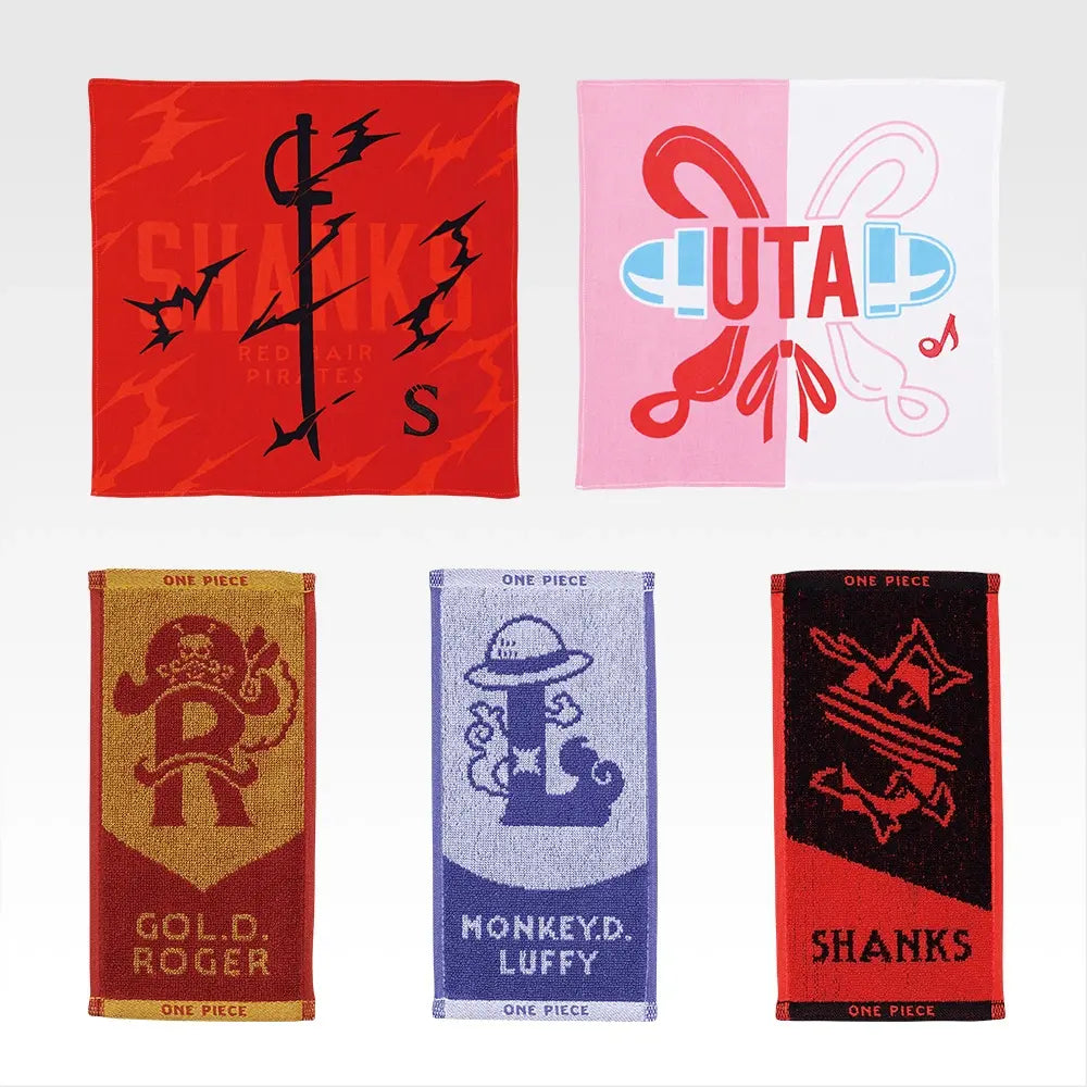 Ichiban Kuji One Piece Red Haired Pirates - G Prize Handkerchief Assortment Complete Set Of 5 Types