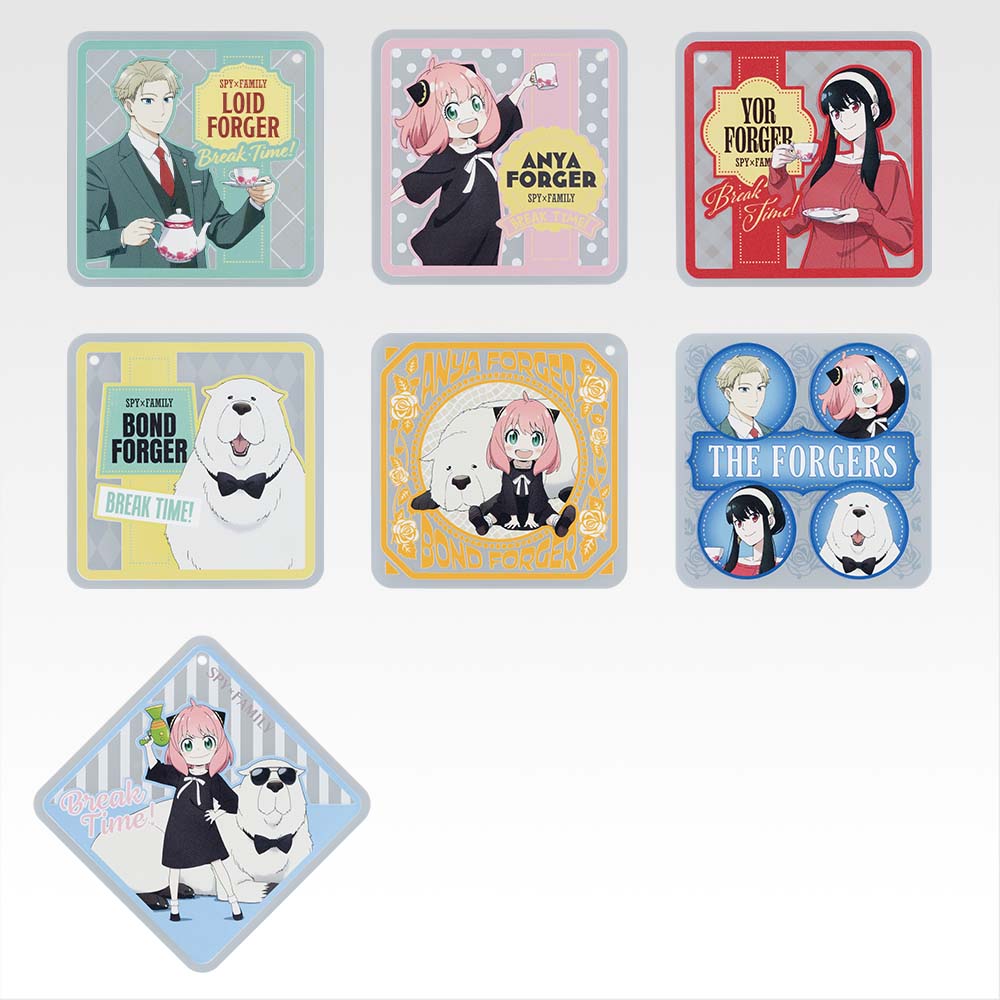 Ichiban Kuji Spy × Family Thanks for Being You - G Prize Rubber Coaster Complete Set of 7 Types
