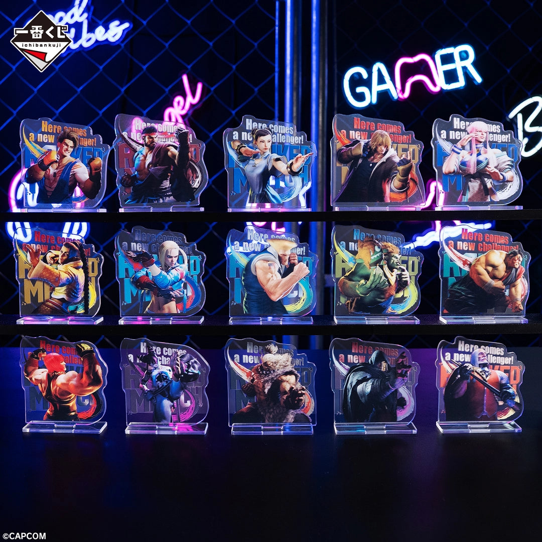 Ichiban Kuji Street Fighter 6 - F Prize Acrylic Stand Complete Set of 15 Types