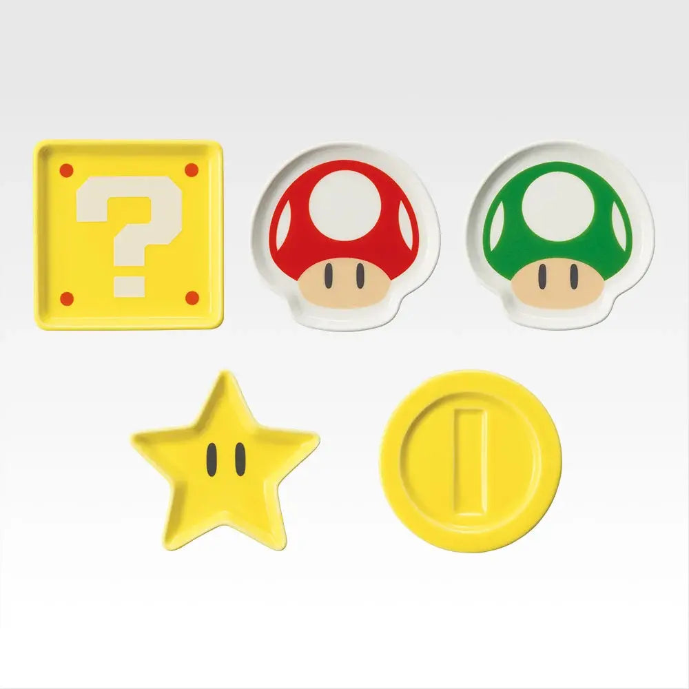 Ichiban Kuji Super Mario: Mario & Friends Always Together - F Prize Small Item Plate Collection Complete Set of 5 Types