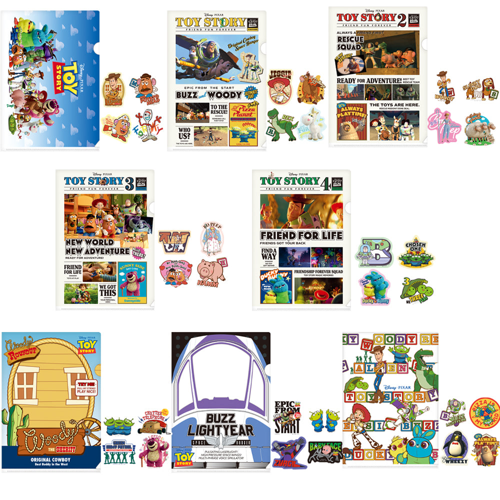 Ichiban Kuji Toy Story 30 Years & Beyond - J Prize Famous Scene Clear File & Popular Character Sticker Complete Set of 8 Types