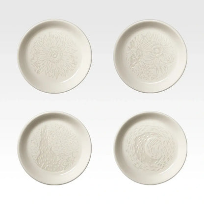 Ichiban Kuji Vincent Van Gogh - E Prize Small Plate With Calligraphy Design Complete Set of 4 Types