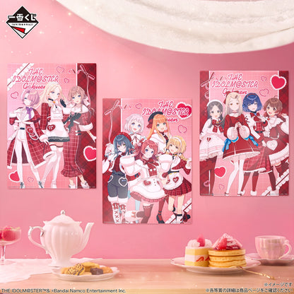 Ichiban Kuji Gakuen Idolmaster Part 4 - D Prize Original Drawn Visual Sheet Complete Set of 3