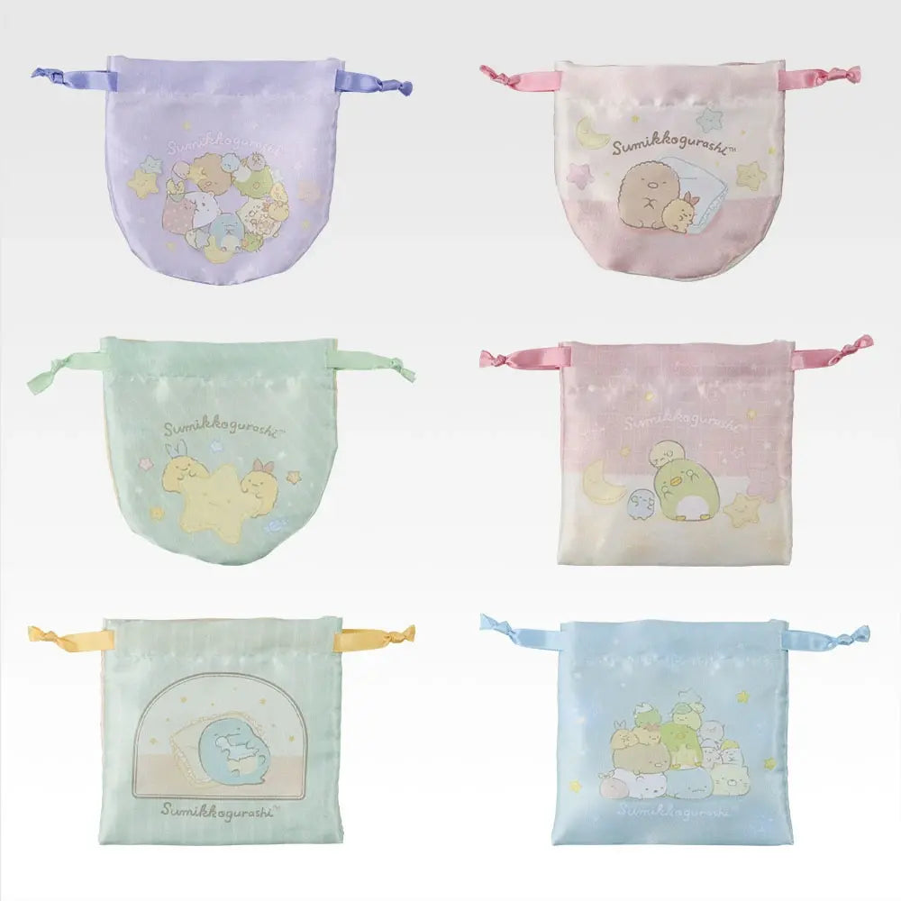 Ichiban Kuji Sumikko Gurashi A Night's Break with Sumikko - H Prize Drawstring Bags Collection Complete Set of 6 Types