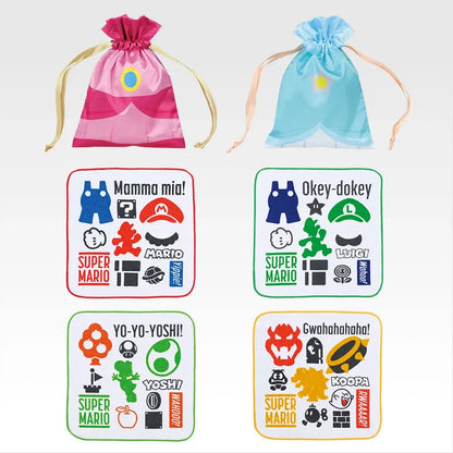 Ichiban Kuji Super Mario: Mario & Friends Always Together - E Prize Drawstring Bags or Towels Collection