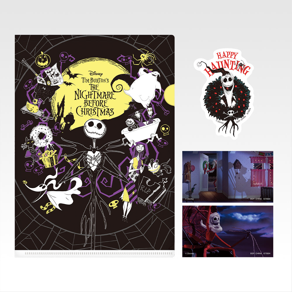Ichiban Kuji Tim Burton's The Nightmare Before Christmas - H Prize Clear Files and Stickers Complete Set of 8 Types