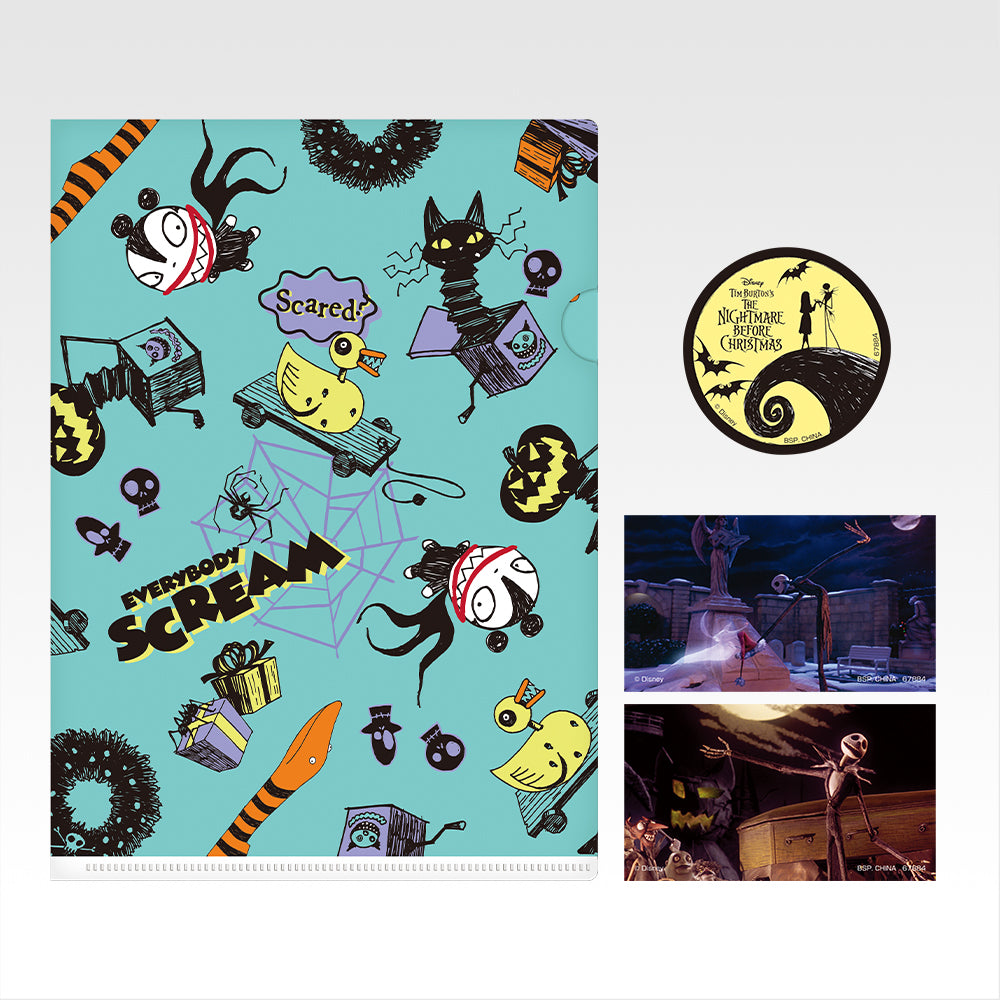 Ichiban Kuji Tim Burton's The Nightmare Before Christmas - H Prize Clear Files and Stickers Complete Set of 8 Types