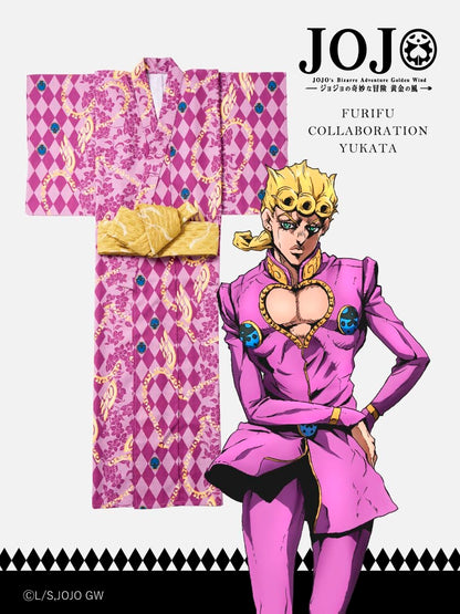 JoJo's Bizarre Adventure Golden Wind x Furifu Men's Yukata and Obi Set - Giorno Giovanna [Release Jun 19 2026]