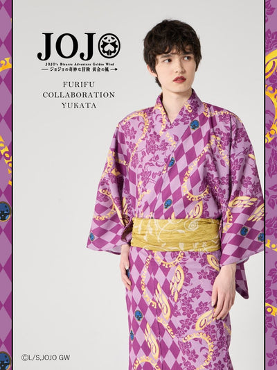 JoJo's Bizarre Adventure Golden Wind x Furifu Men's Yukata and Obi Set - Giorno Giovanna [Release Jun 19 2026]