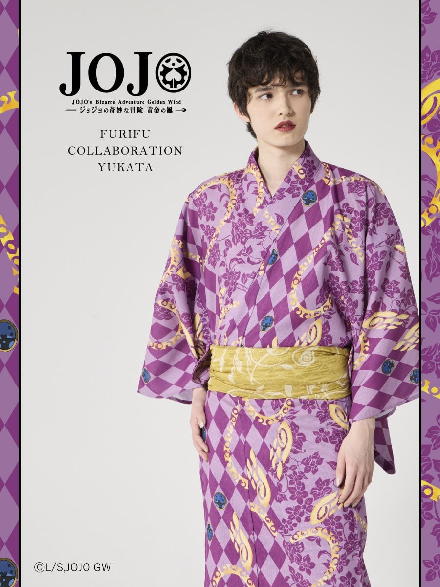 JoJo's Bizarre Adventure Golden Wind x Furifu Men's Yukata and Obi Set - Giorno Giovanna [Release Jun 19 2026]
