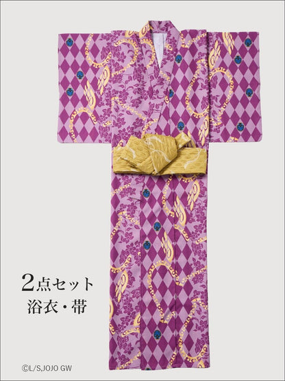 JoJo's Bizarre Adventure Golden Wind x Furifu Men's Yukata and Obi Set - Giorno Giovanna [Release Jun 19 2026]