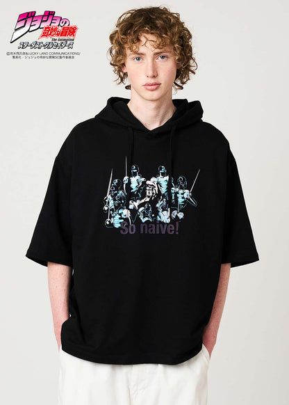 JoJo's Bizarre Adventure x Graniph Fashion Collection - Jean Pierre Polnareff Oversized Short-Sleeve Hoodie [Release April 28, 2026]
