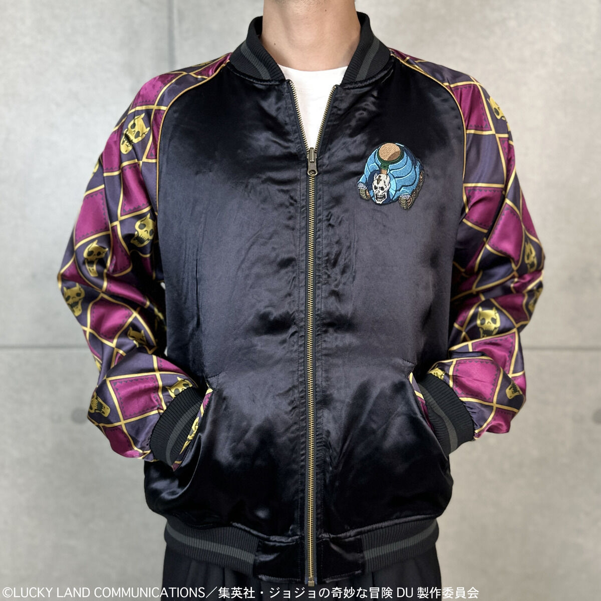 JoJo's Bizarre Adventure x Karakuri Tamashii Diamond is Unbreakable - Reversible Embroidered Sukajan Jacket Yoshikage Kira Model [Pre-Order Nov 2025]
