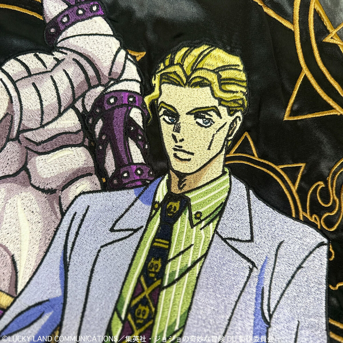 JoJo's Bizarre Adventure x Karakuri Tamashii Diamond is Unbreakable - Reversible Embroidered Sukajan Jacket Yoshikage Kira Model [Pre-Order Nov 2025]