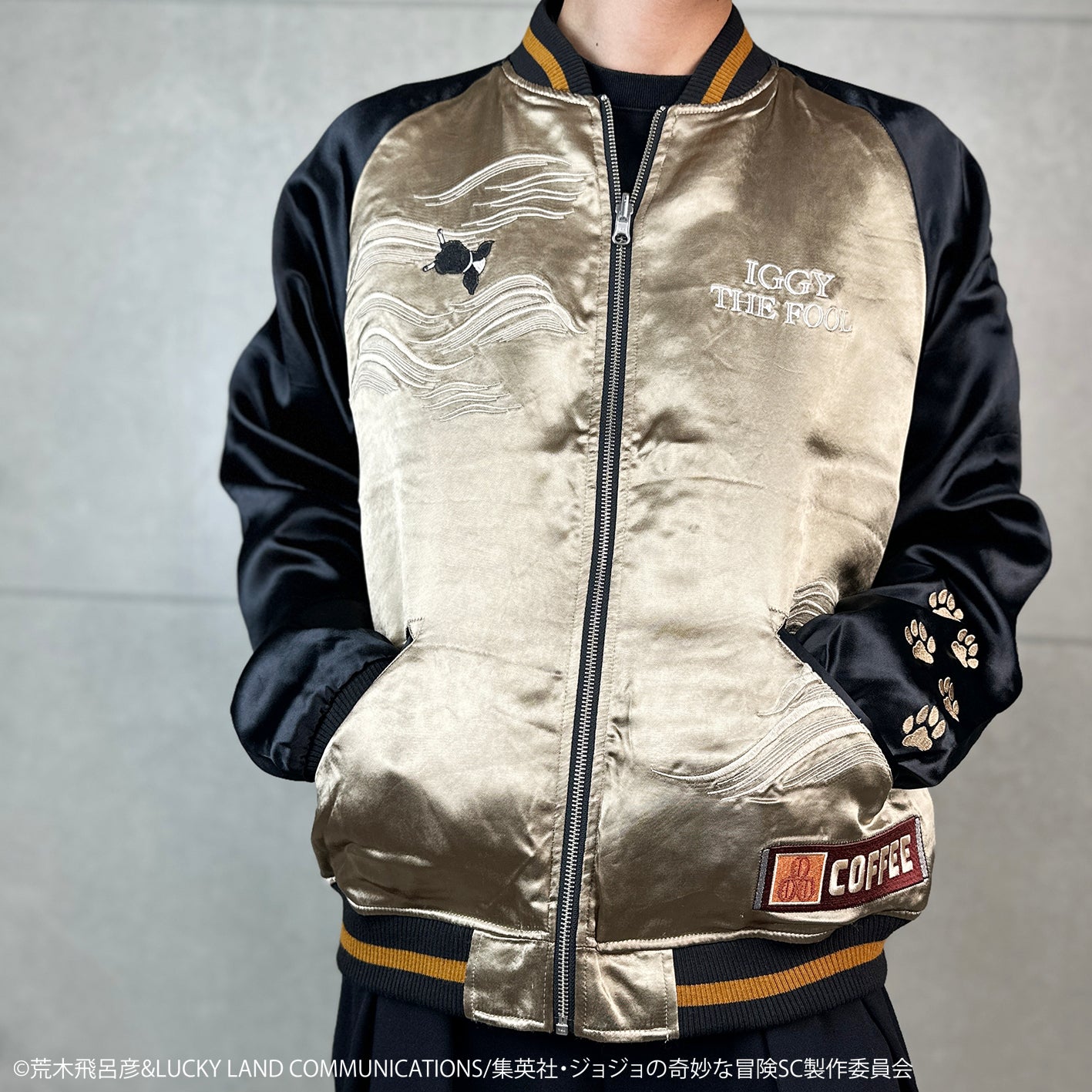 JoJo's Bizarre Adventure x Karakuri Tamashii Stardust Crusaders - Reversible Embroidered Sukajan Jacket Iggy Model