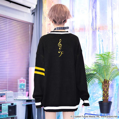 Kagamine Rin & Len x Listen Flavor - Kagamine Rin & Len V-neck knit Black