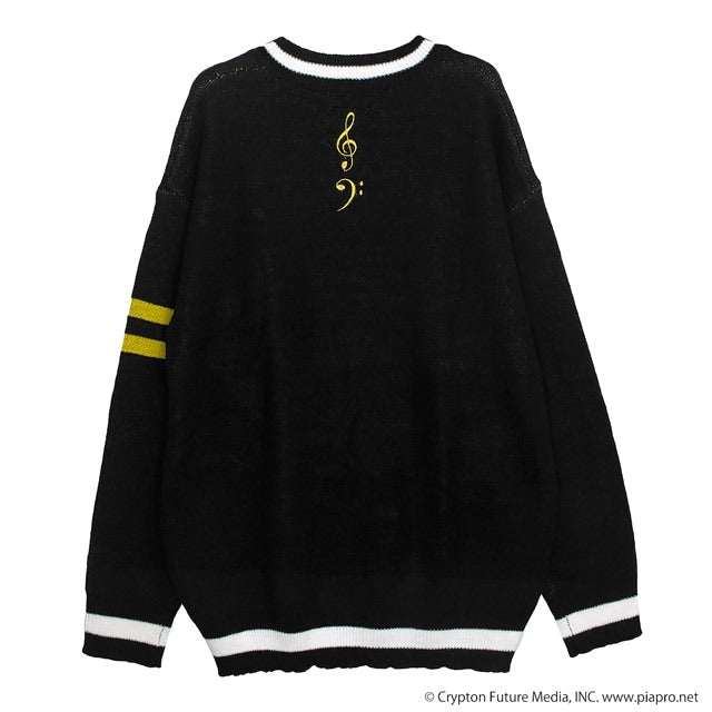 Kagamine Rin & Len x Listen Flavor - Kagamine Rin & Len V-neck knit Black