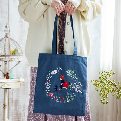 Kiki's Delivery Service - Flower Wreath Embroidery Series Tote Bag