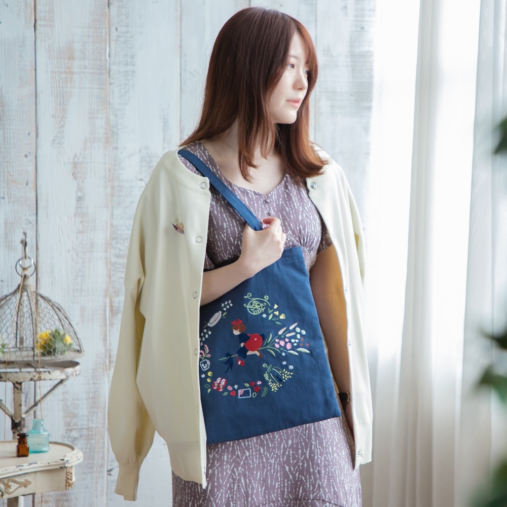 Kiki's Delivery Service - Flower Wreath Embroidery Series Tote Bag
