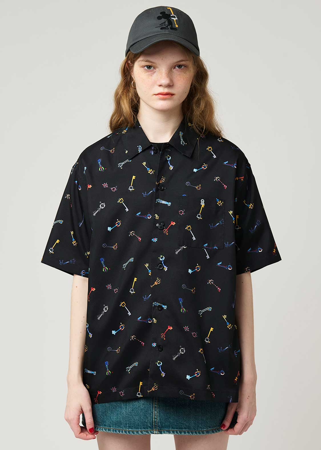 Kingdom Hearts X Graniph Fashion Collection - Keyblade Big Silhouette Politoro Short Sleeve Shirt [Release Jun 16 2026]