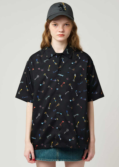 Kingdom Hearts X Graniph Fashion Collection - Keyblade Big Silhouette Politoro Short Sleeve Shirt [Release Jun 16 2026]