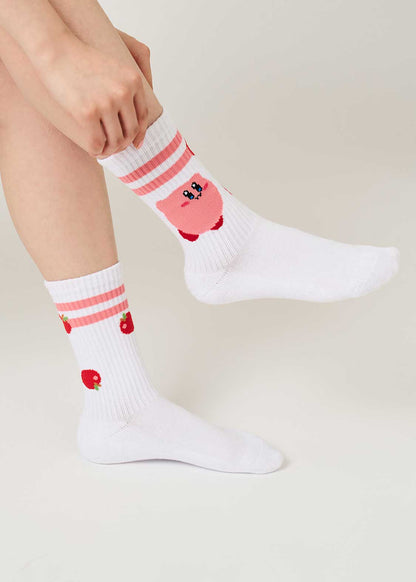 Kirby X Graniph Fashion Collection - Apple and Kirby Long Socks [Pre-Order Jun 2026]