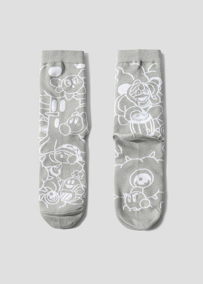 Kirby X Graniph Fashion Collection - Pattern Mid-lenght Socks