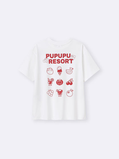 Kirby x GU Pupupu Resort - Women Graphic T-shirt Cherry [Pre-Order May 2026]