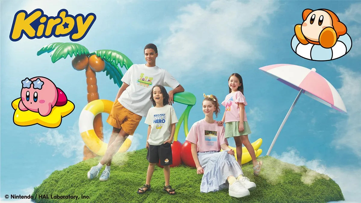 Kirby x GU Pupupu Resort - Men Graphic T-shirt Kirby On A Star [Pre-Order May 2026]