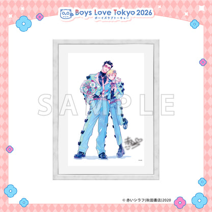Kyodai Seido no Aru Yankee Gakuen de Kyo mo Chigiri o Semararetemasu - Boys Love Tokyo 2026 Framed Reproduction of Original Artwork [Pre-Order Late June 2026]