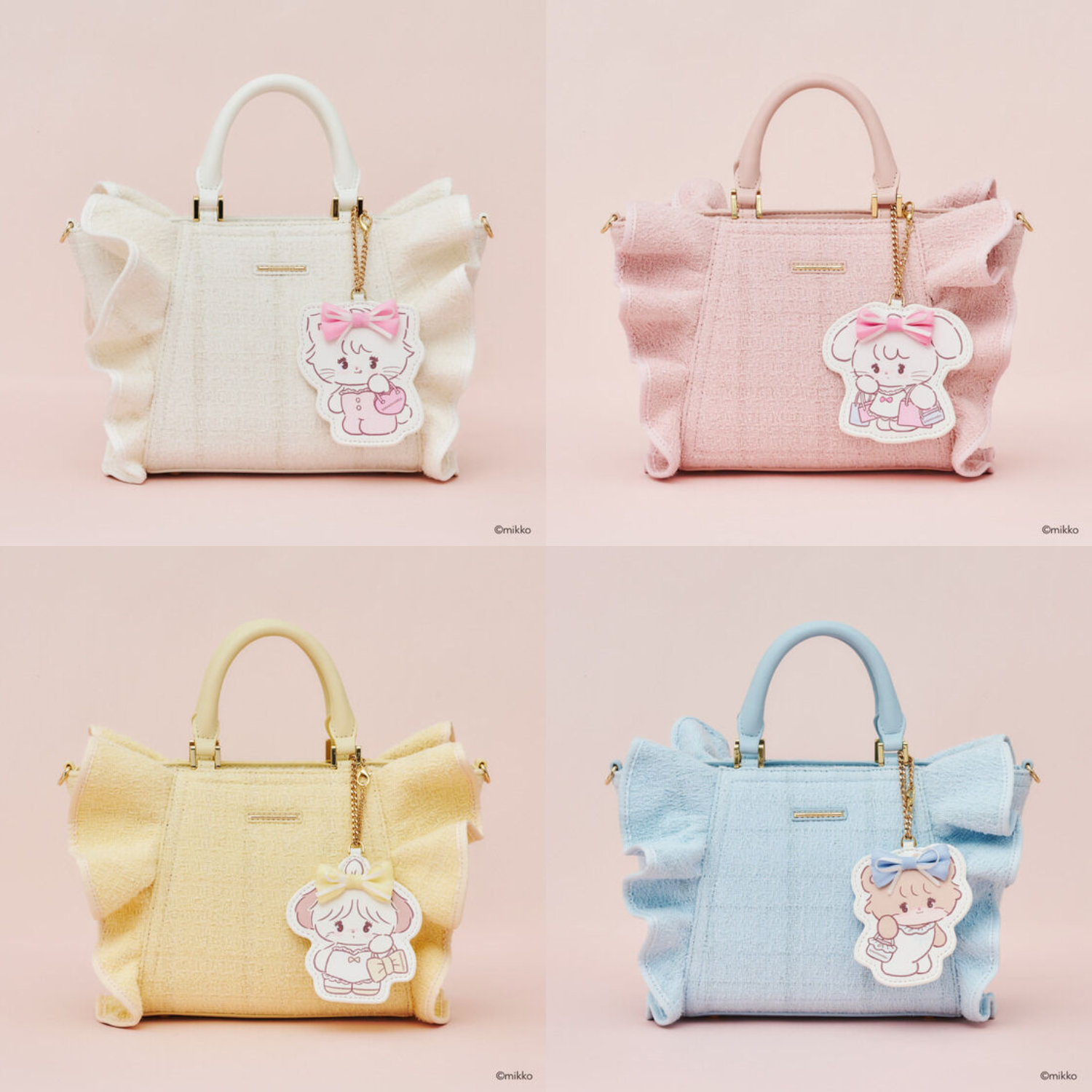 Lil ala mode x SAMANTHA VEGA - Tweed Frill Handbag (4 Types) [Pre-Order Mar 2026]