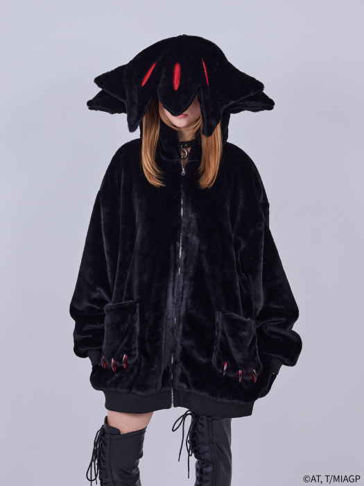 Made in Abyss x Qooza Fashion Collection - Faputa Fur Jacket (Black) [Pre-Order Apr 2026]