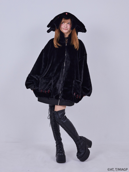 Made in Abyss x Qooza Fashion Collection - Faputa Fur Jacket (Black) [Pre-Order Apr 2026]