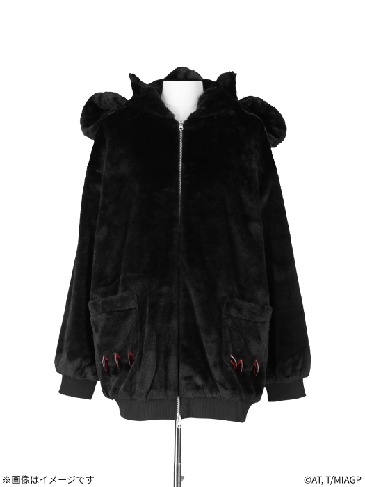 Made in Abyss x Qooza Fashion Collection - Faputa Fur Jacket (Black) [Pre-Order Apr 2026]