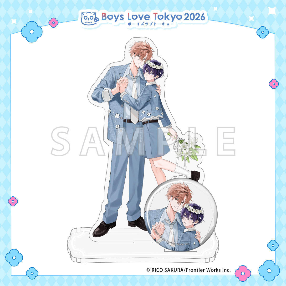 Melting Strawberry Kiss - Boys Love Tokyo 2026 Acrylic Stand & Can Badge Set [Pre-Order Late June 2026]